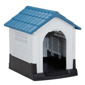 26inch Blue & White PVC Spire House Type Shutters Cat & Dog House