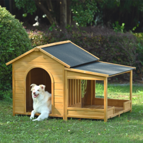 Large Wooden Dog House With Porch