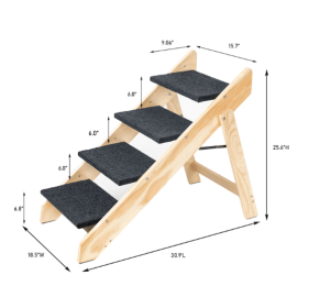 Wooden Foldable 4-storey Pet Stairs And Ramps