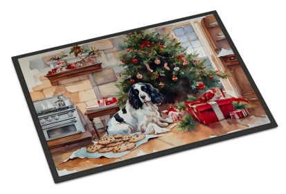 English Springer Spaniel Christmas Cookies Doormat Front Door Mat Indoor Outdoor Rugs for Entryway, Non Slip Washable Low Pile, 24H X 36W