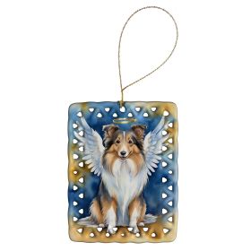 Sheltie My Angel Porcelain Ornament Christmas Tree Hanging Decorations for Home Christmas Holiday, Rectangle, Gift, Multicolor