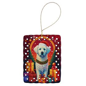 Kuvasz Holiday Christmas Porcelain Ornament Christmas Tree Hanging Decorations for Home Christmas Holiday, Rectangle, Gift, Multicolor