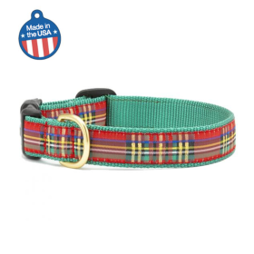 Christmas Sparkle Plaid Collar or Leash (Color: Christmas Sparkle, size: Small Wide)