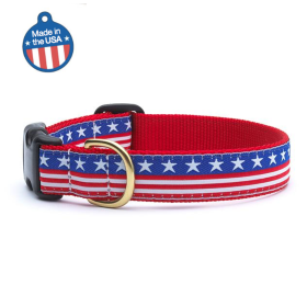 Stars & Stripes Collar or Leash (Color: Stars & Stripes, size: medium)