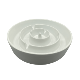 Pet Ceramic Slow Feeder Bowl (Color: White)