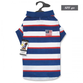 ZZ Patriotic Pooch SPF40 Polo (Color: Red White Blue, size: small)