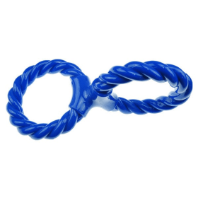 IF TPR/Rope Double Ring Twist Tug (Color: Blue)