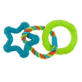 CHP 3 Ring TPR Rope Toy Star (Color: Blue)