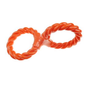 IF TPR/Rope Double Ring Twist Tug (Color: Orange)