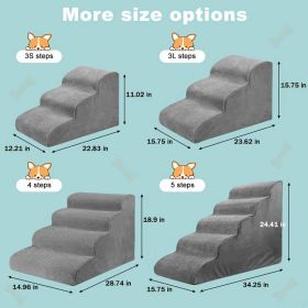 Dog Stairs For Small Dogs 3  4 Steps Dog Ramp  Removable Washable Pet Steps (Option: C)