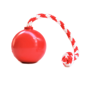 USA-K9 Cherry Bomb Durable Rubber Chew Toy, Treat Dispenser, Reward Toy, Tug Toy, and Retrieving Toy (Color: Red, size: medium)