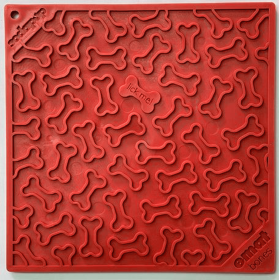 Bones Design eMat Enrichment Lick Mat (Color: Red)