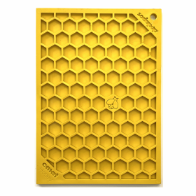 Honeycomb Design Emat Enrichment Lick Mat (Color: Yellow, size: small)