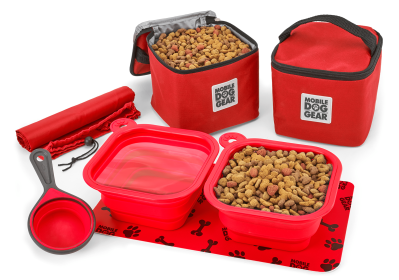 Mobile Dog Gear Dine Away Bag (Medium/Large Dogs) (Color: Red, size: M/L)