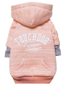 Touchdog Hampton Beach Designer Ultra Soft Sand-Blasted Cotton Pet Dog Hoodie Sweater (Color: Pink, size: medium)