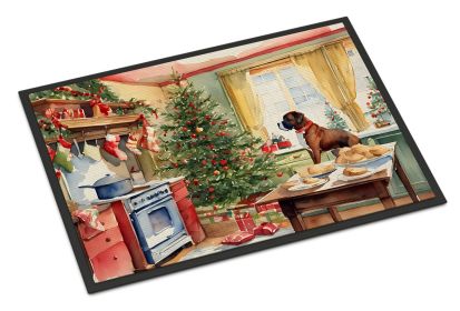 Boxer Christmas Cookies Doormat Front Door Mat Indoor Outdoor Rugs for Entryway, Non Slip Washable Low Pile, 24H X 36W (Default: Default)