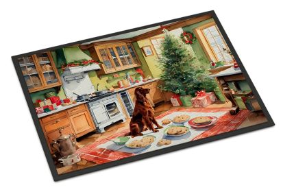 Irish Setter Christmas Cookies Doormat Front Door Mat Indoor Outdoor Rugs for Entryway, Non Slip Washable Low Pile, 24H X 36W (Default: Default)