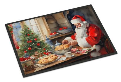 Cookies with Santa Claus Doormat Front Door Mat Indoor Outdoor Rugs for Entryway, Non Slip Washable Low Pile, 24H X 36W (Default: Default)