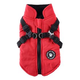 Chest Strap Jacket Cotton-padded Coat (Option: DZ229 Red-2XL)